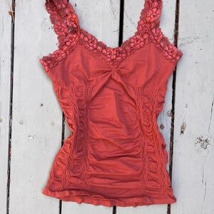 M. Rena Y2K Corset Shaped Cami Top Lace Romantic Fairy Grunge Boho
